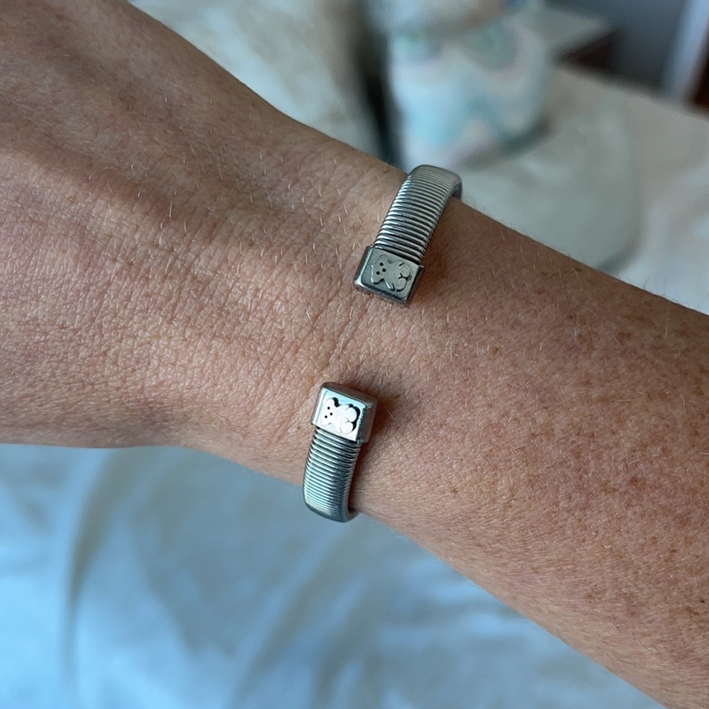 Silver Tous Bear Bangle Bracelet